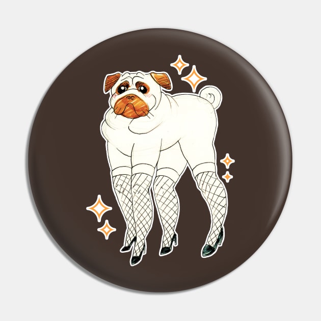 Pug With Lady Legs Pin by saradaboru