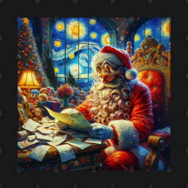 Stellar Santa - Starry Night Sky Holiday Art Prints by Edd Paint Something