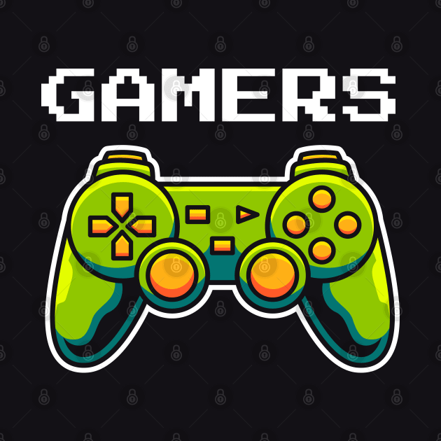 Game controller with gamers typography by Wrathline.Std