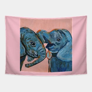 Two playful baby elephants Tapestry