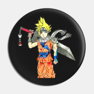 Cloud Anime Mash Up Pin