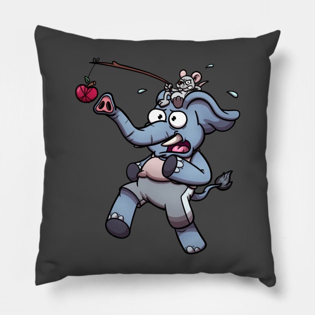 Elephant Working Out Pillow by TheMaskedTooner