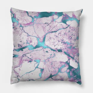 Marble Pattern Aesthetic Purple Blue Teal Pillow