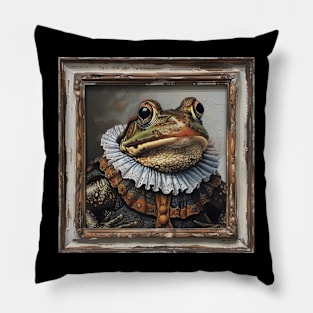 Renaissance Frog Painting Pillow