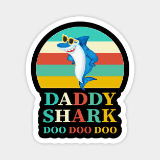 Daddy Shark Doo Doo Doo Vintage funny gift Fathers Day Magnet