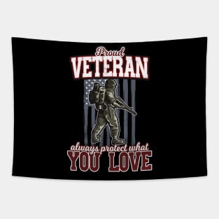 Proud Veteran Army Soldier Tapestry