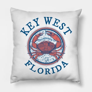 Key West, Florida, Stone Crab on Wind Rose Pillow