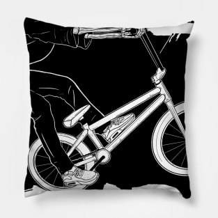 Totally Rad! Skeleton Riding BMX Pillow