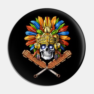 Aztec Skull Warrior Pin