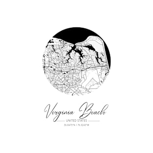 Virginia Beach - United States Black Water City Map T-Shirt
