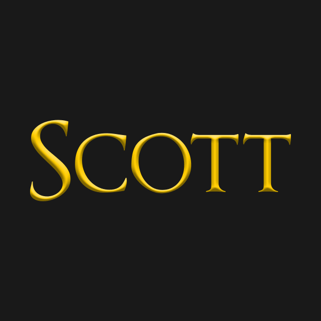 Scott Male Name Gold On Dark by funfun