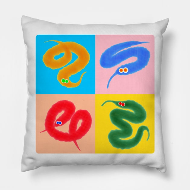 pop worms Pillow by le_onionboi