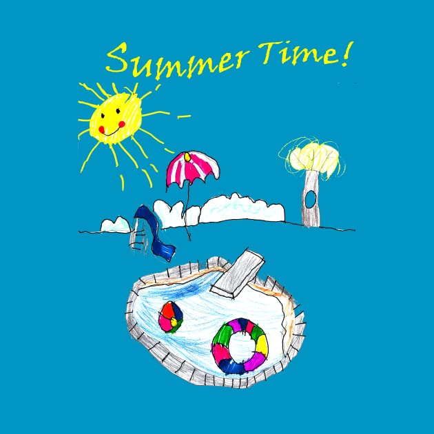 Summer Time Kid Drawing by Kids’ Drawings 