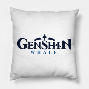 Genshin Impact whale logo typography Pillow