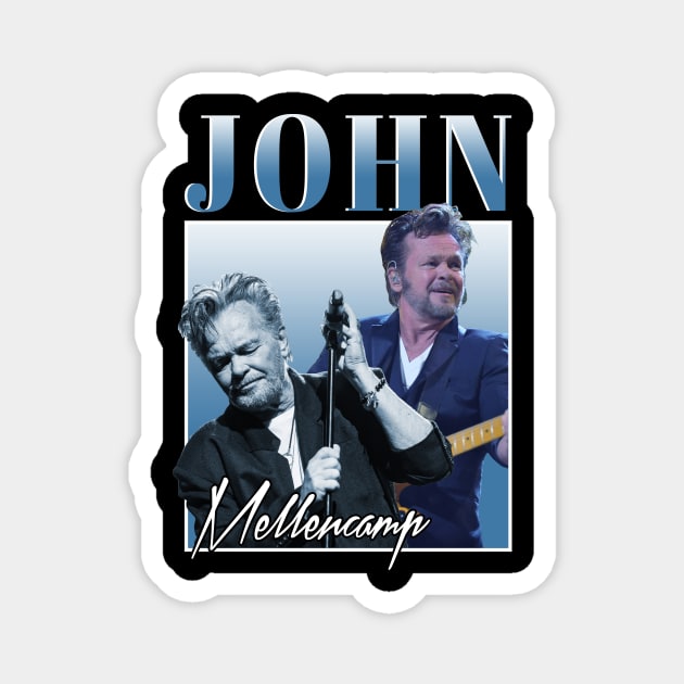 John J. Mellencamp Retro 90s Artwork Magnet by FrancisMcdanielArt