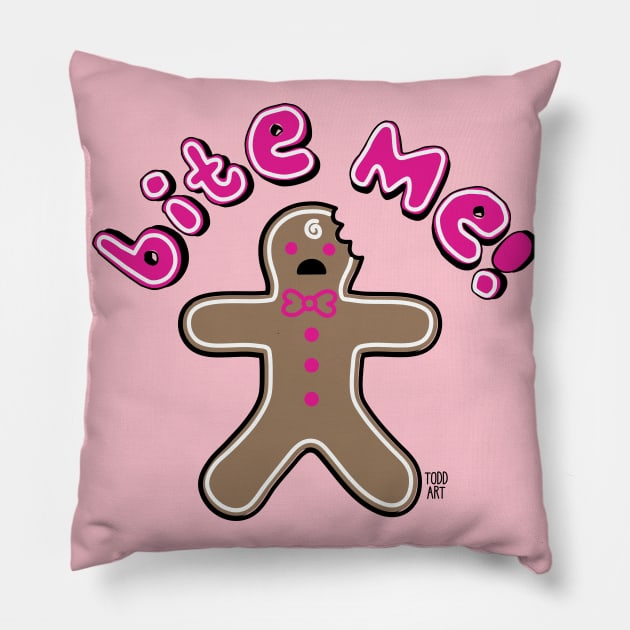 BITE ME GMAN Pillow by toddgoldmanart