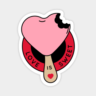 Love Is Sweet | Cute Valentine Badge Magnet