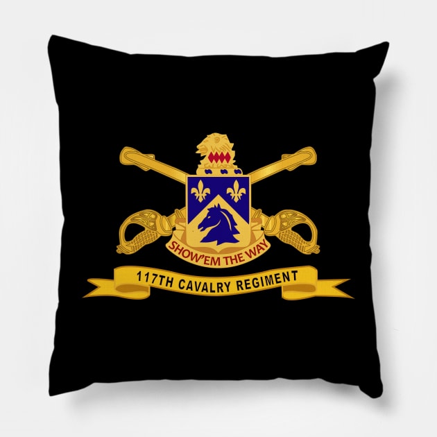 117th Cavalry Regiment w Br - Ribbon Pillow by twix123844