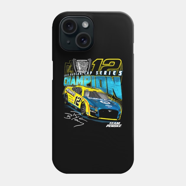 Ryan Blaney 2023 NASCAR Cup Series Champion Phone Case by Erianna Bee