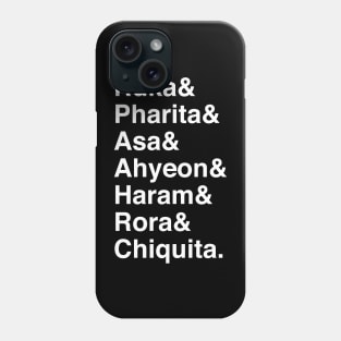 Baby Monster OT7 Name List (White Text) Phone Case