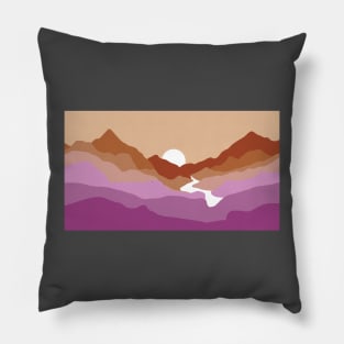 Lesbian Pride Flag Nature Landscape Pillow