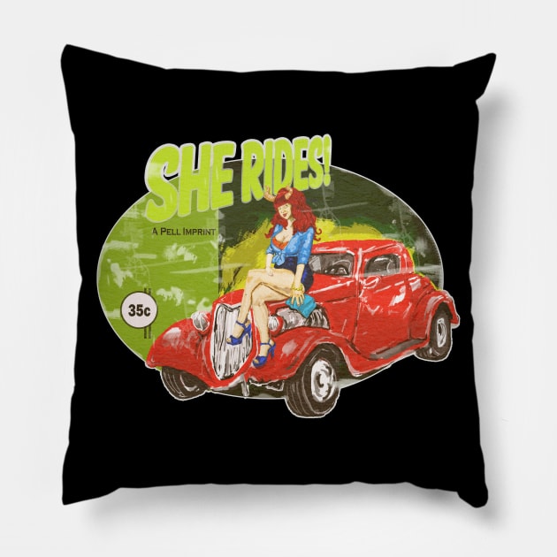 She Rides! Pillow by silentrob668