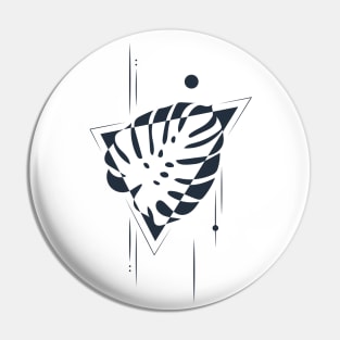 Tropical Monstera Leaf. Geometric Style Pin