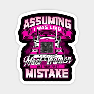 Trucker Female Semi Truck Driver Women Magnet