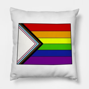 Progress pride flag - Wyoming Pillow