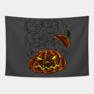 Heavily Shaded Halloween Jack O' Lantern Tapestry