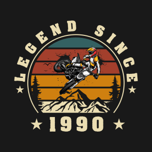 32 Years Old Birthday Motocross Legend Since 1990 T-Shirt