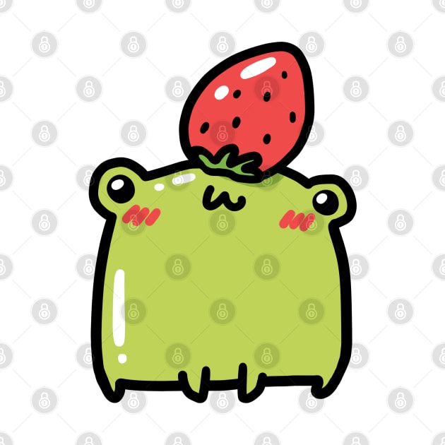 Frog with strawberry hat by Nikamii