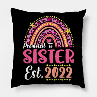 Promoted to Sister Est.2022 Rainbow Sister to Be New Sister Pillow