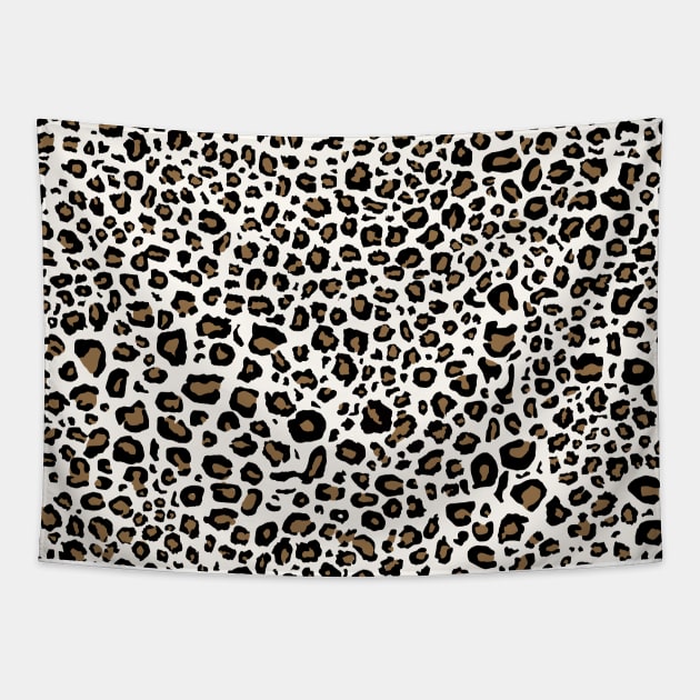 white leopard print Tapestry by Trippycollage