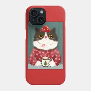 Christmas Coffee Cat Phone Case