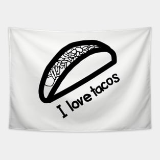 I Love Tacos Outline Tapestry