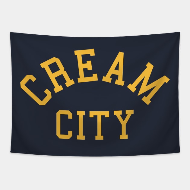 Milwaukee 'Cream City' Baseball & Beer Fan T-Shirt: Bold Design Celebrating Baseball and Brews! Tapestry by CC0hort