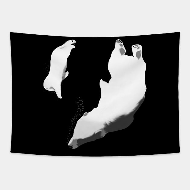 Underwater polar bears Tapestry by AshStore