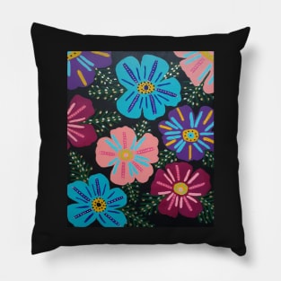 Boho Bold Floral Fun Pillow