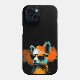 Summery DJ llama/alpaca with sunglasses in a cool style Phone Case