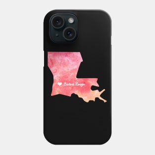 louisiana state map watercolor Watercolour Baton Rouge Phone Case