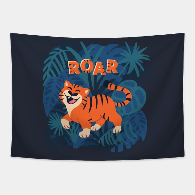 Tiger ROAR Tapestry by Abbilaura