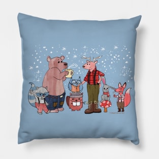 Winter Wonderland - Cute Woodland Animals Pillow