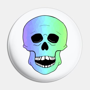 Happy Blue Skull Pin