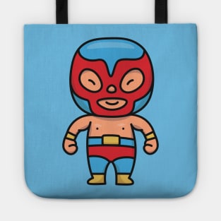 Cute Mexican Luchador Wrestler Cartoon Tote