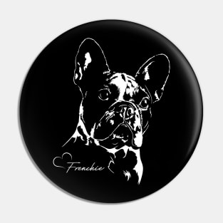 Funny Proud French Bulldog dog Frenchie portrait Pin