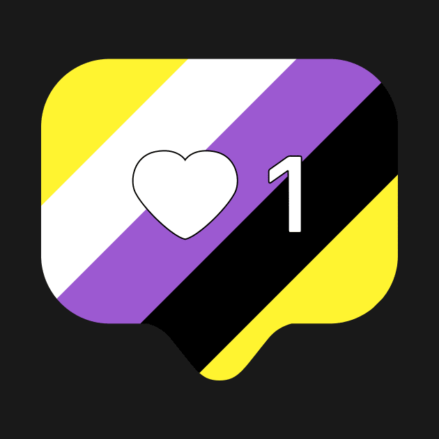 Instagram Heart Notification - Non-Binary Pride Flag by socialdilemma