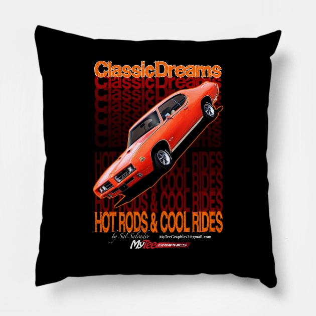 Classic Dreams Series - Pontiac GTO Pillow by MyTeeGraphics