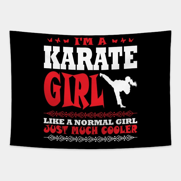 karate girl martial arts girl gift Tapestry by auviba-design