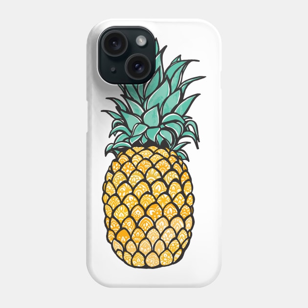 Yellow Mandala Pineapple Phone Case by aterkaderk